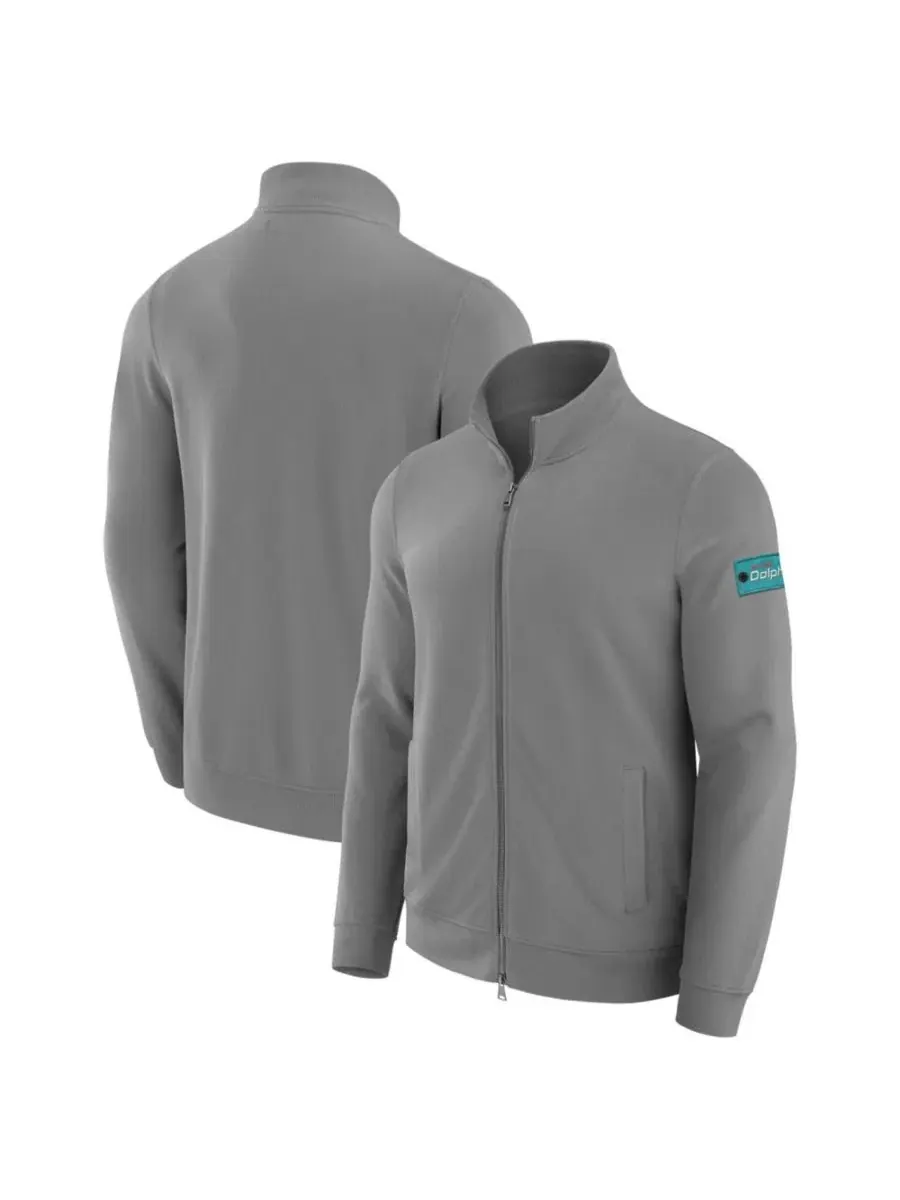 Свитшот с полной застежкой-молнией Graphite Miami Dolphins QB1 J. Palmer — изображение 1 из 5, серый