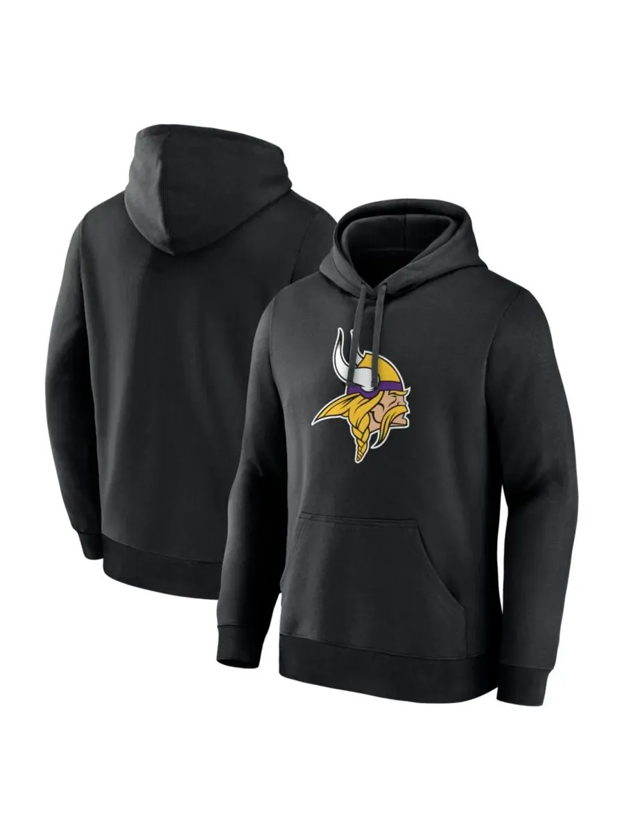 Худи с принтом Minnesota Vikings Primary Logo Logo Athletic — изображение 1 из 3, черный