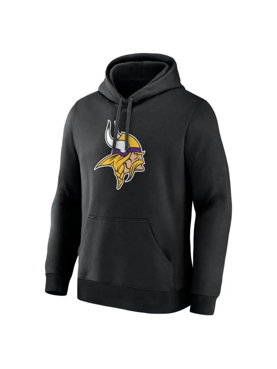 Худи с принтом Minnesota Vikings Primary Logo Logo Athletic — изображение 2 из 3, черный