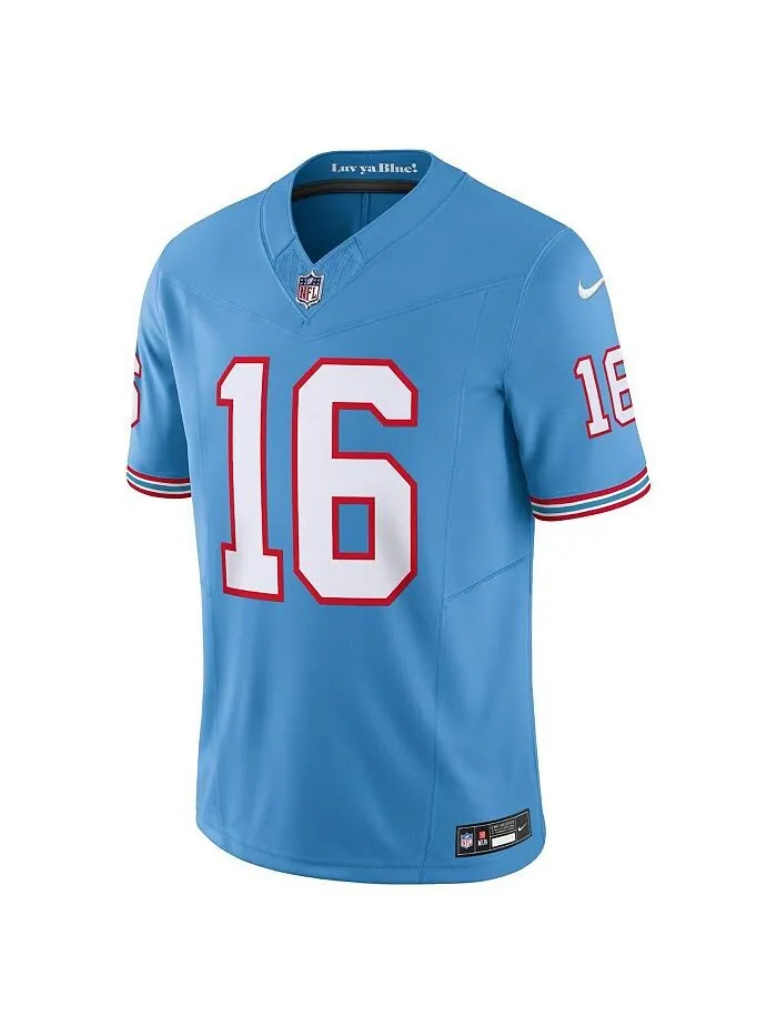 Мужская голубая майка Treylon Burks Tennessee Titans Oilers Throwback Vapor FUSE Limited Nike — изображение 2 из 3