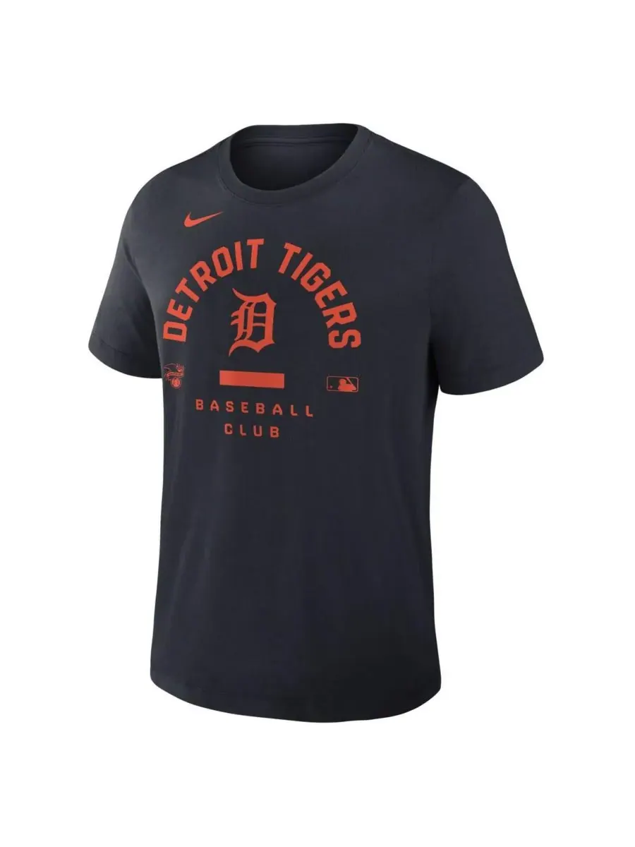 Nike Мужская темно-синяя футболка Detroit Tigers из аутентичной коллекции Early Work Tri-Blend — изображение 2 из 3