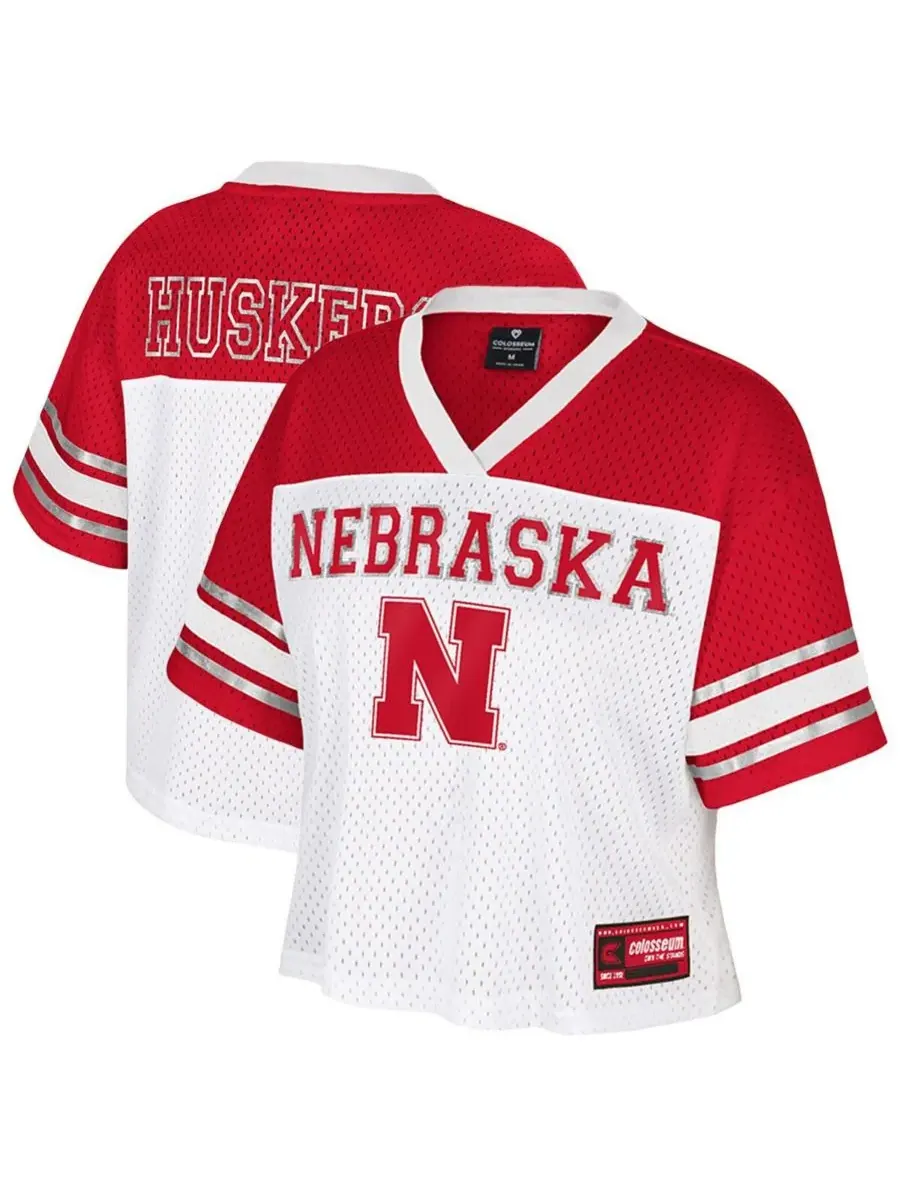 Colosseum Женская белая укороченная футболка Nebraska Huskers Treasure — изображение 1 из 3, белый