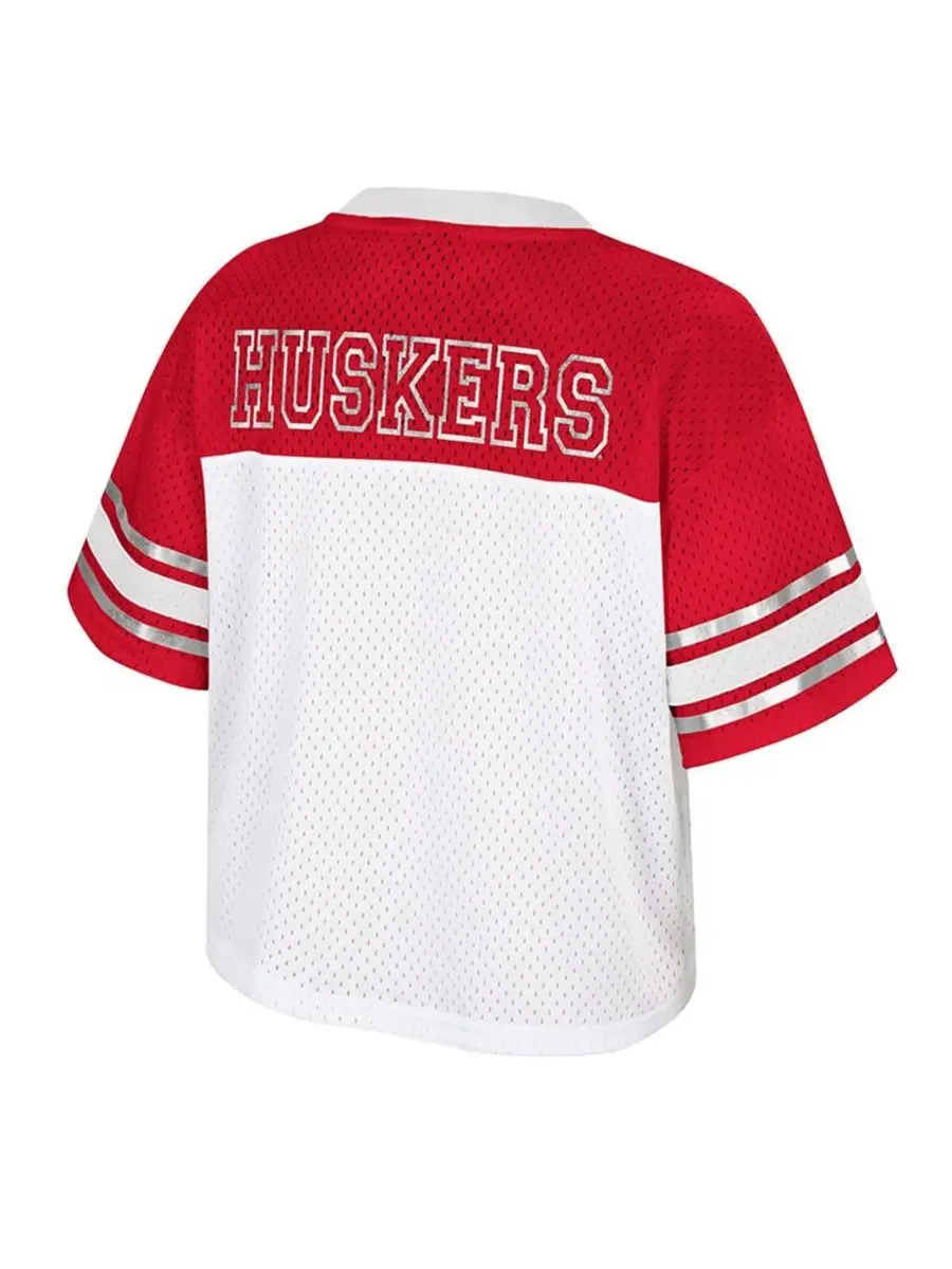 Colosseum Женская белая укороченная футболка Nebraska Huskers Treasure — изображение 2 из 3, белый