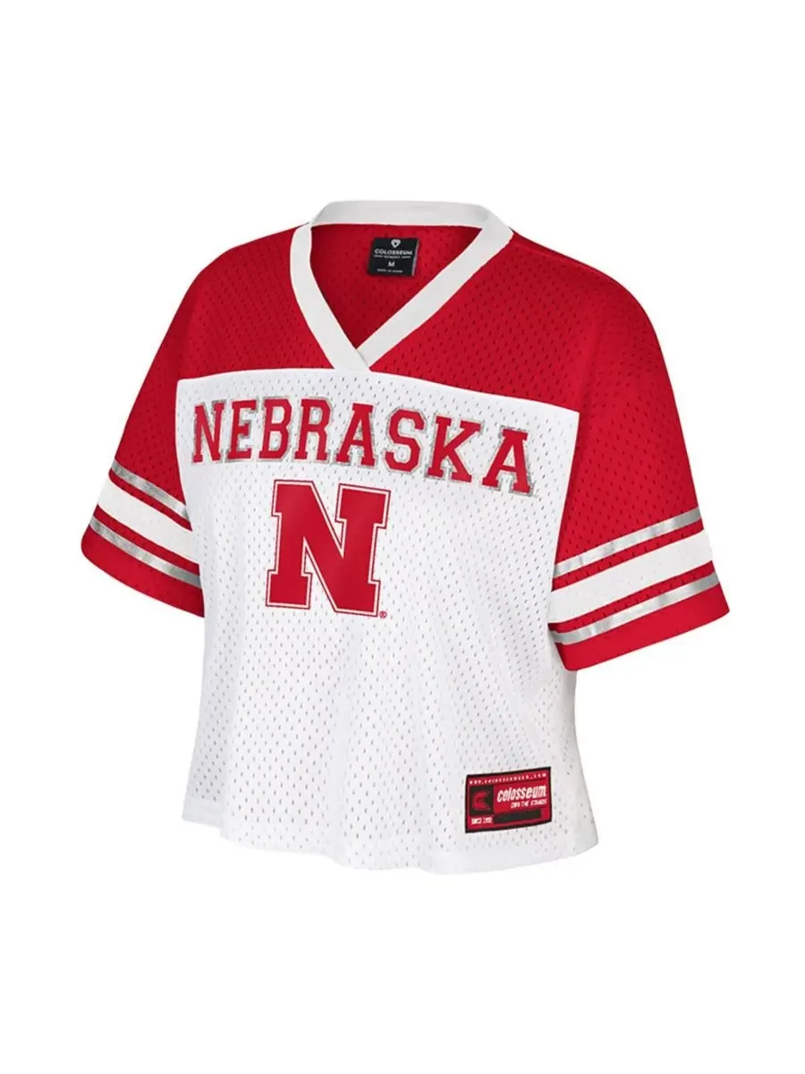 Colosseum Женская белая укороченная футболка Nebraska Huskers Treasure — изображение 3 из 3, белый