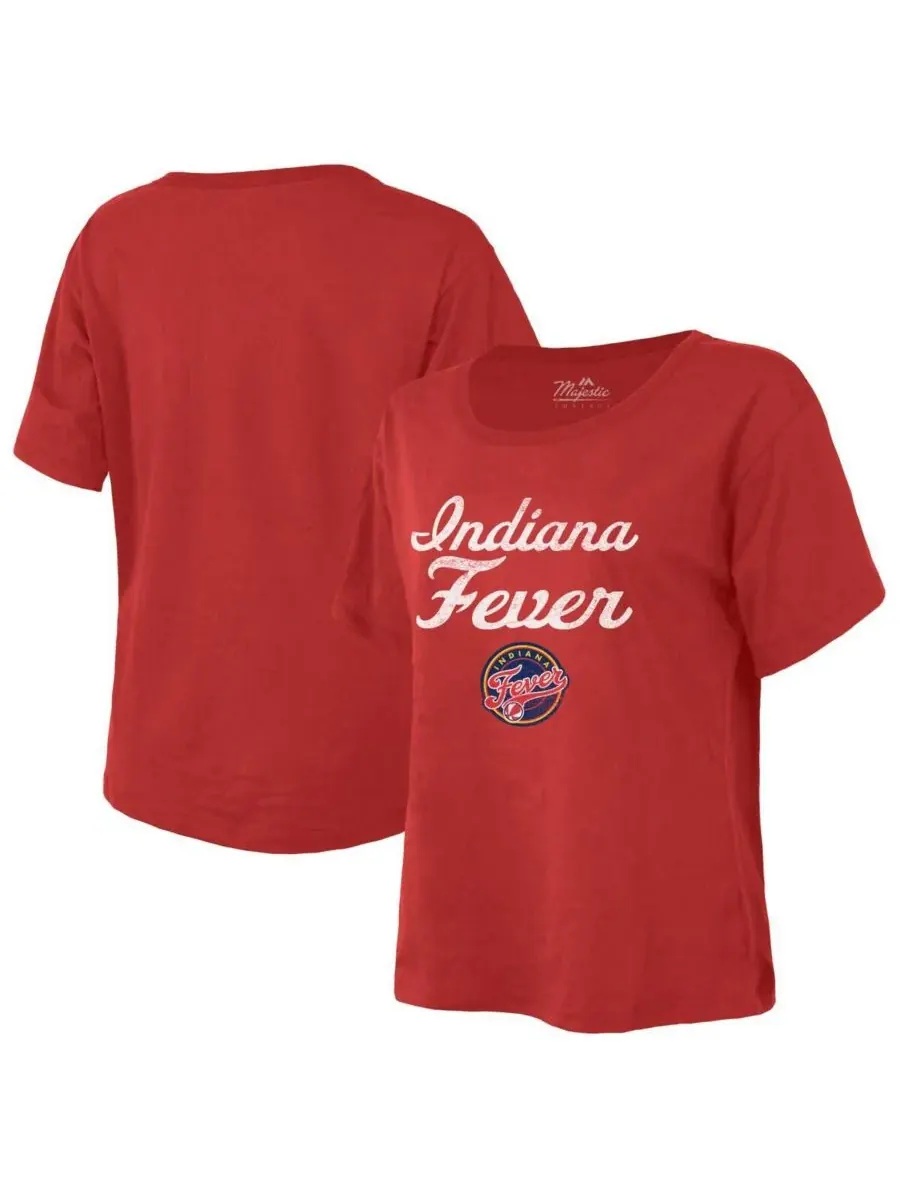 Majestic Женская красная футболка Indiana Fever The Edge Premium свободного кроя — изображение 1 из 3, красный