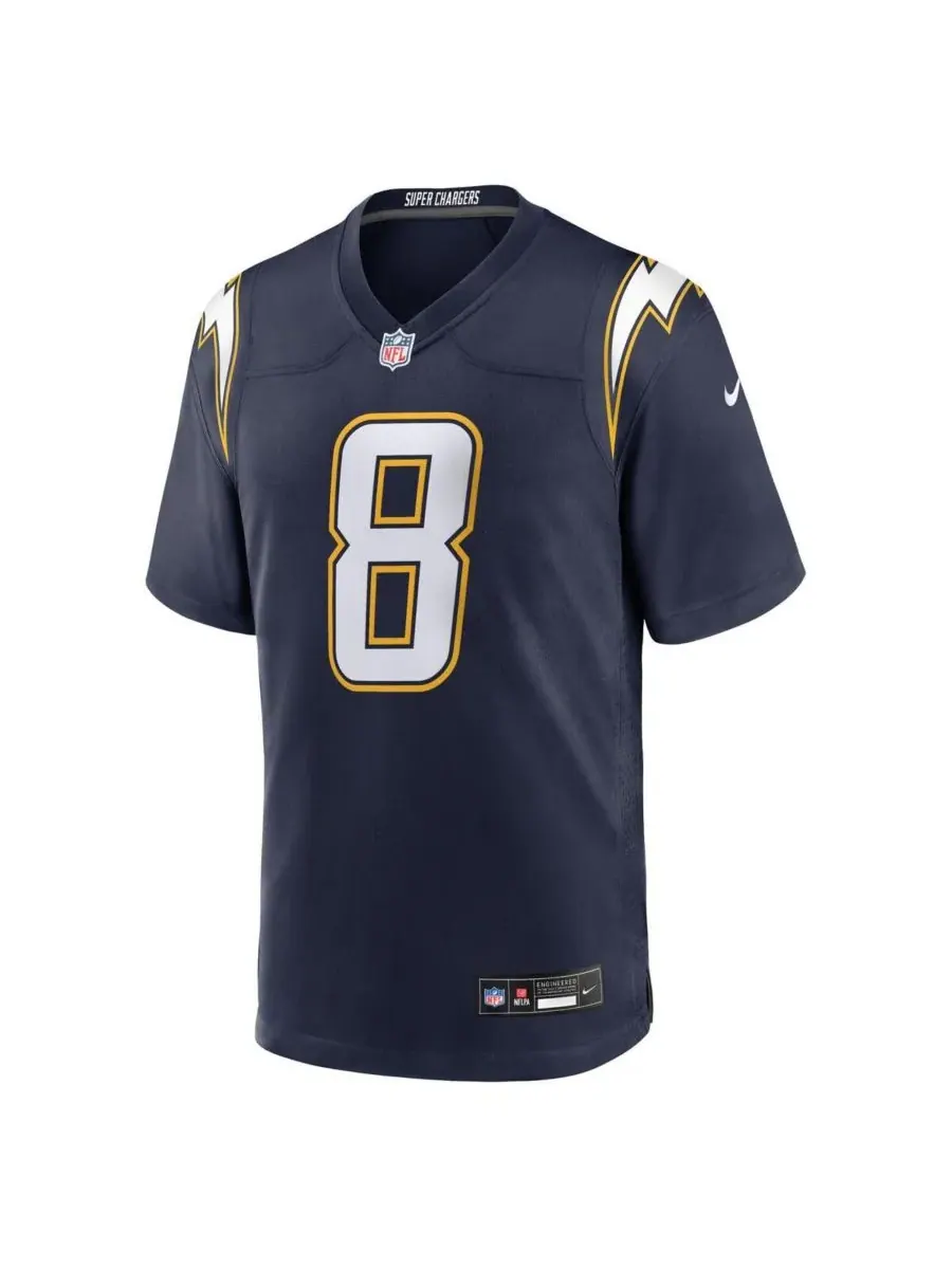 Nike Мужская темно-синяя игровая футболка Омариона Хэмптона команды Los Angeles Chargers — изображение 3 из 3, темно-синий