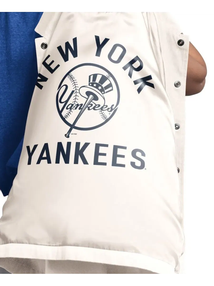 Куртка-коуч с полной застежкой на кнопках Starter New York Yankees Cooperstown First Down — изображение 3 из 4, бежевый