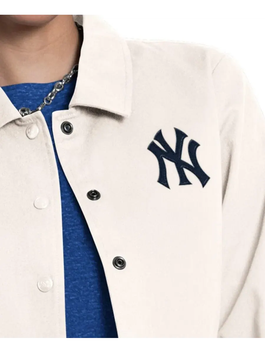 Куртка-коуч с полной застежкой на кнопках Starter New York Yankees Cooperstown First Down — изображение 4 из 4, бежевый