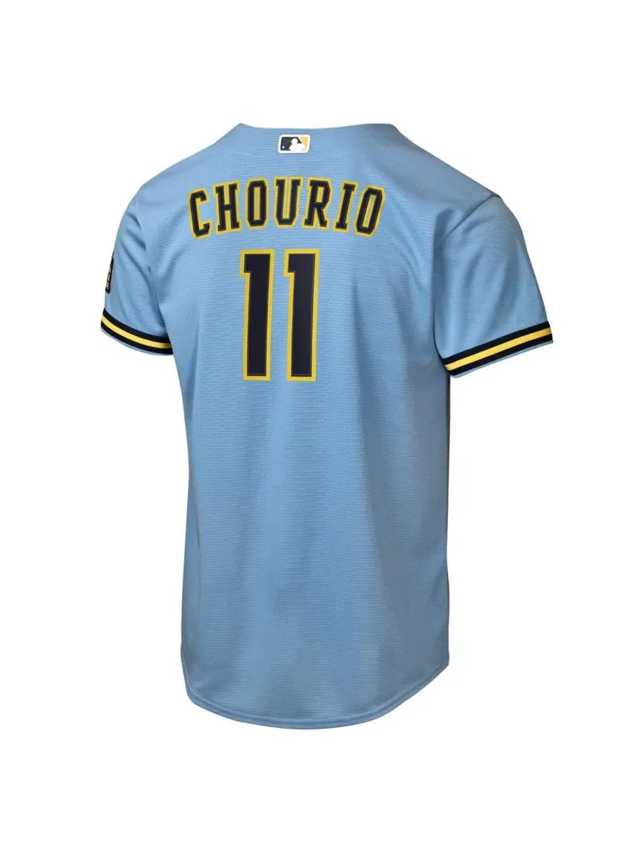 Детская футболка-джерси с длинным рукавом Jackson Chourio Stadium Player Jersey Nike — изображение 3 из 3, синий
