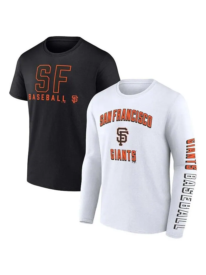 Мужской комплект из двух фирменных черно-белых футболок San Francisco Giants Fanatics — изображение 1 из 4, черный белый