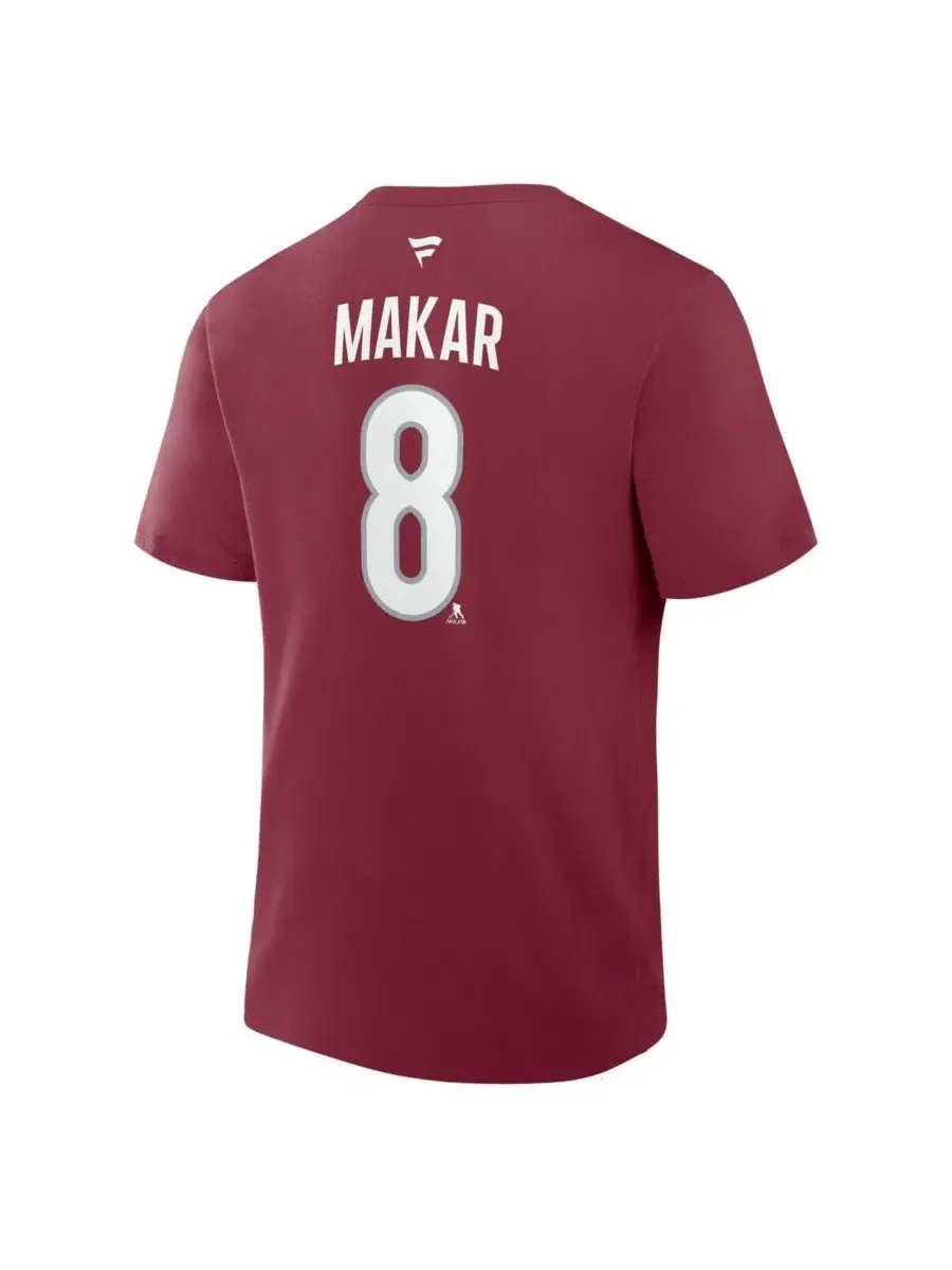 Футболка с длинным рукавом Cale Makar Authentic Stack Name & Number Fanatics — изображение 2 из 3, бордовый