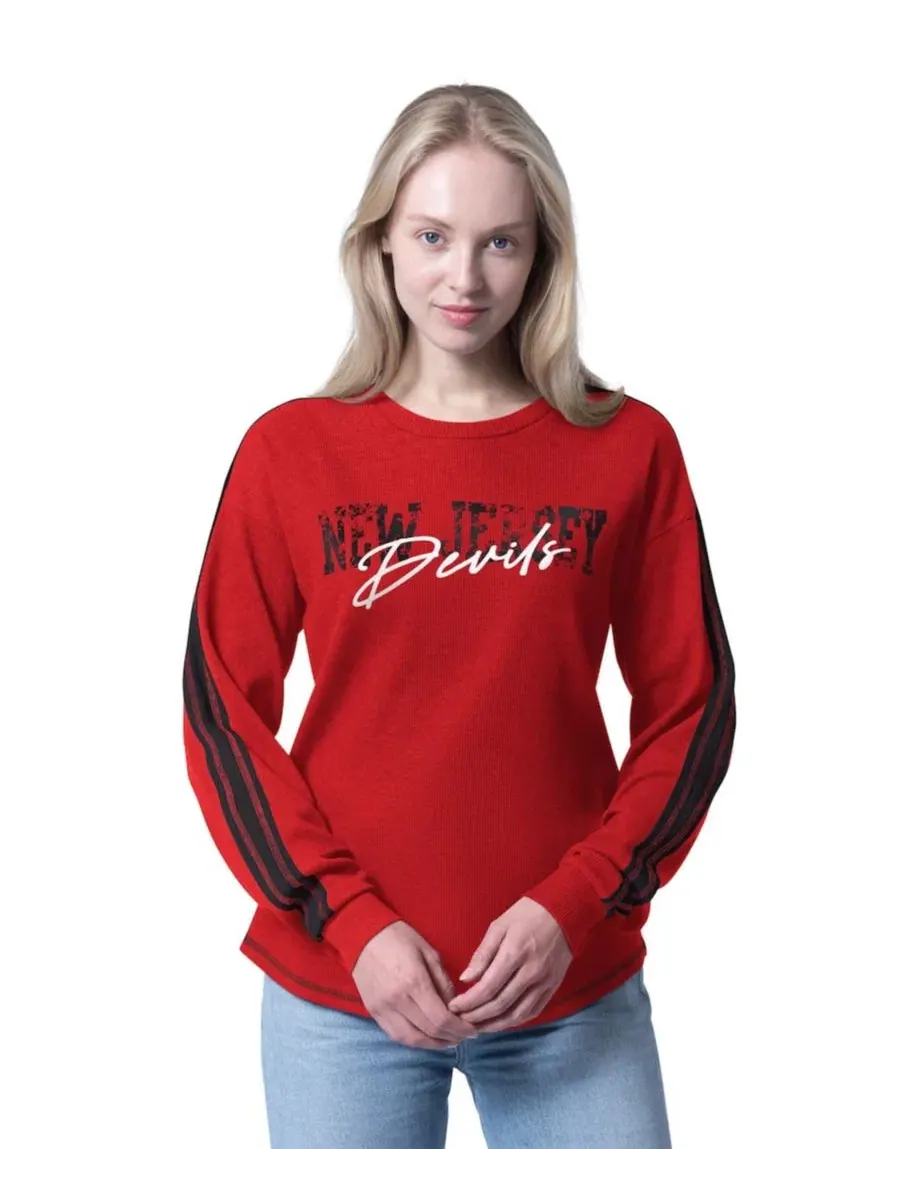 Женская футболка с длинным рукавом New Jersey Devils Advantage Thermal Tri-Blend G-III 4Her by Carl — изображение 1 из 2