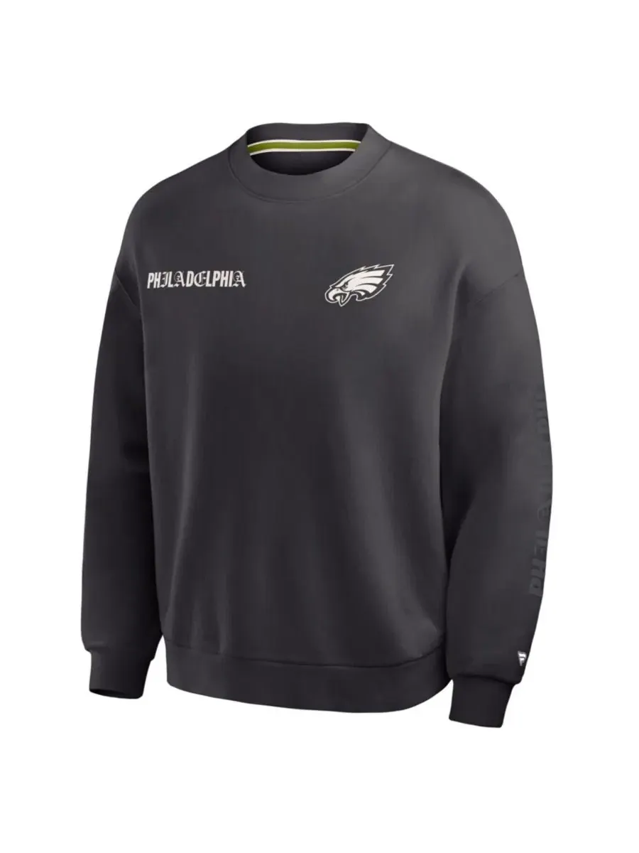 Свитшот оверсайз с принтом Philadelphia Eagles Fanatics — изображение 2 из 3, черный черный