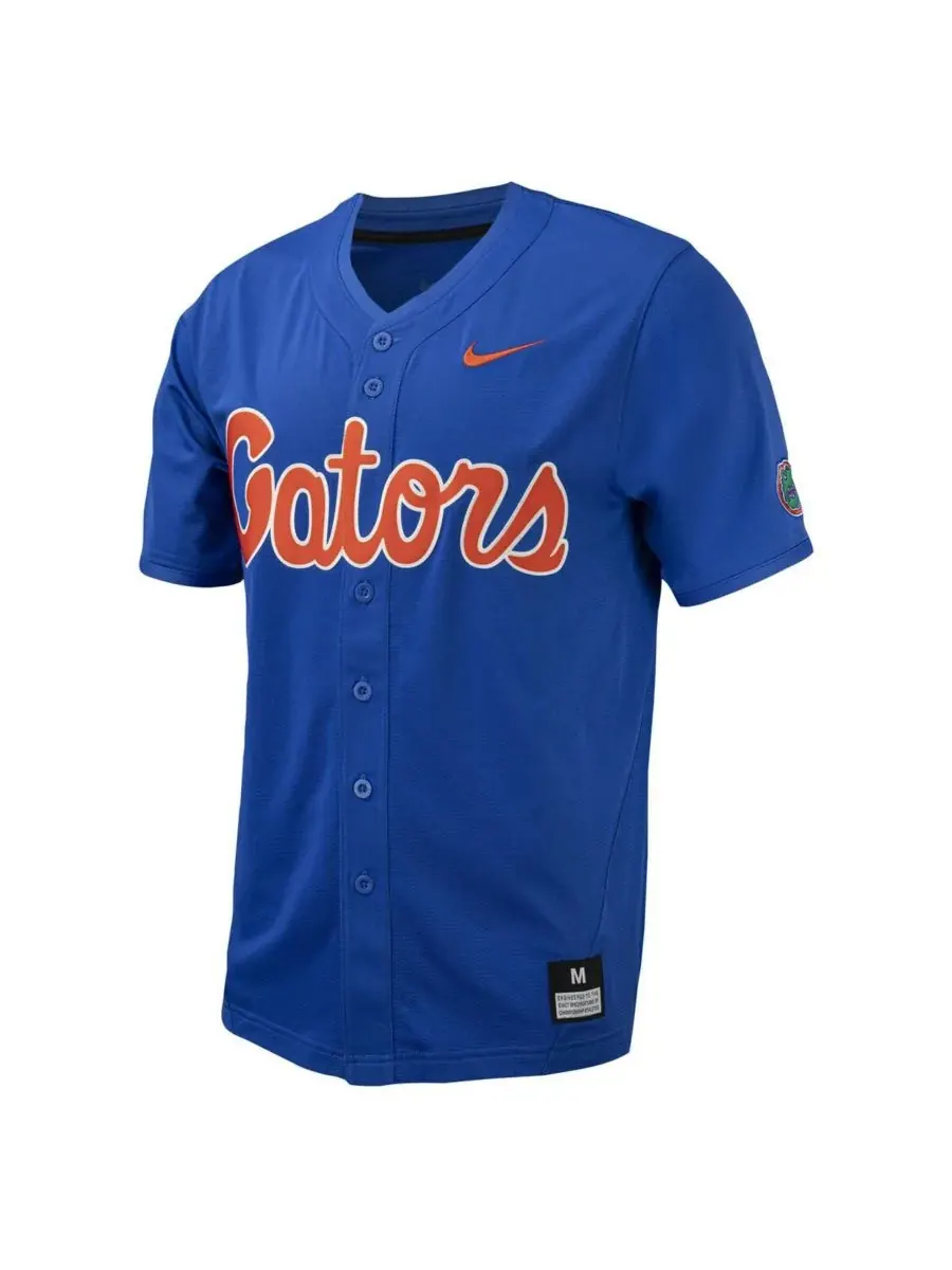Мужская бейсбольная майка Royal Florida Gators с полной застежкой на пуговицы (реплика) Nike — изображение 3 из 3