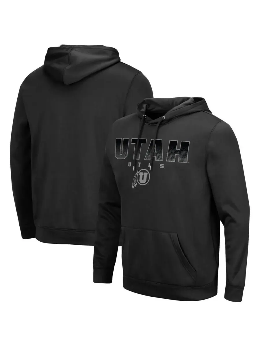 Colosseum Мужская черная толстовка с капюшоном Utah Utes Blackout 3.0 — изображение 1 из 3, черный