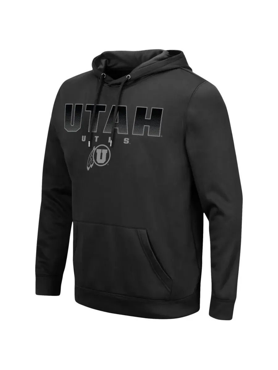 Colosseum Мужская черная толстовка с капюшоном Utah Utes Blackout 3.0 — изображение 3 из 3, черный