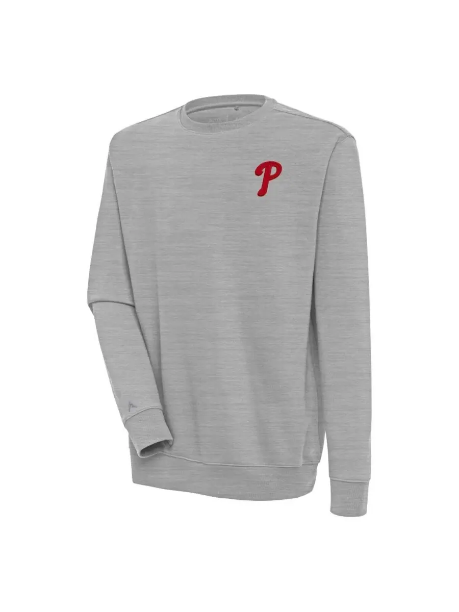 Флисовый пуловер Antigua с вышивкой Philadelphia Phillies — изображение 1 из 1, серый