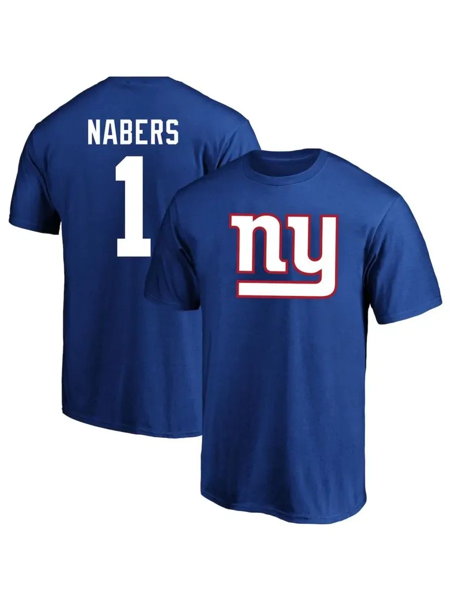 Футболка с длинным рукавом Malik Nabers New York Giants Fanatics — изображение 1 из 3, королевский