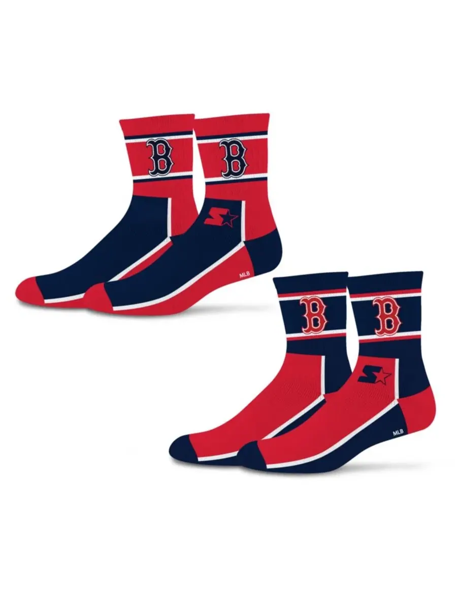 Набор носков с брендом Boston Red Sox, 2 пары Starter — изображение 1 из 1, красный