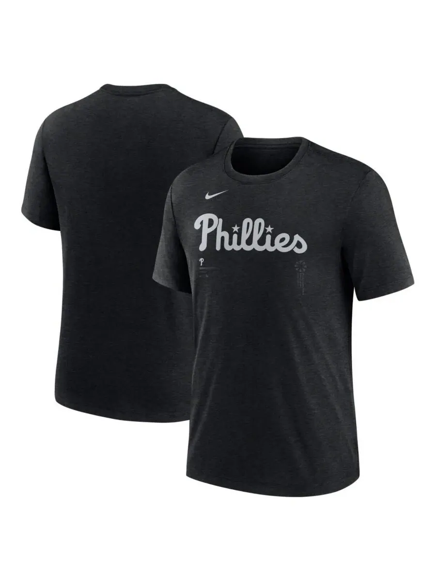 Футболка с принтом Lights Out Wordmark Tri-Blend Nike — изображение 1 из 3, темный серый