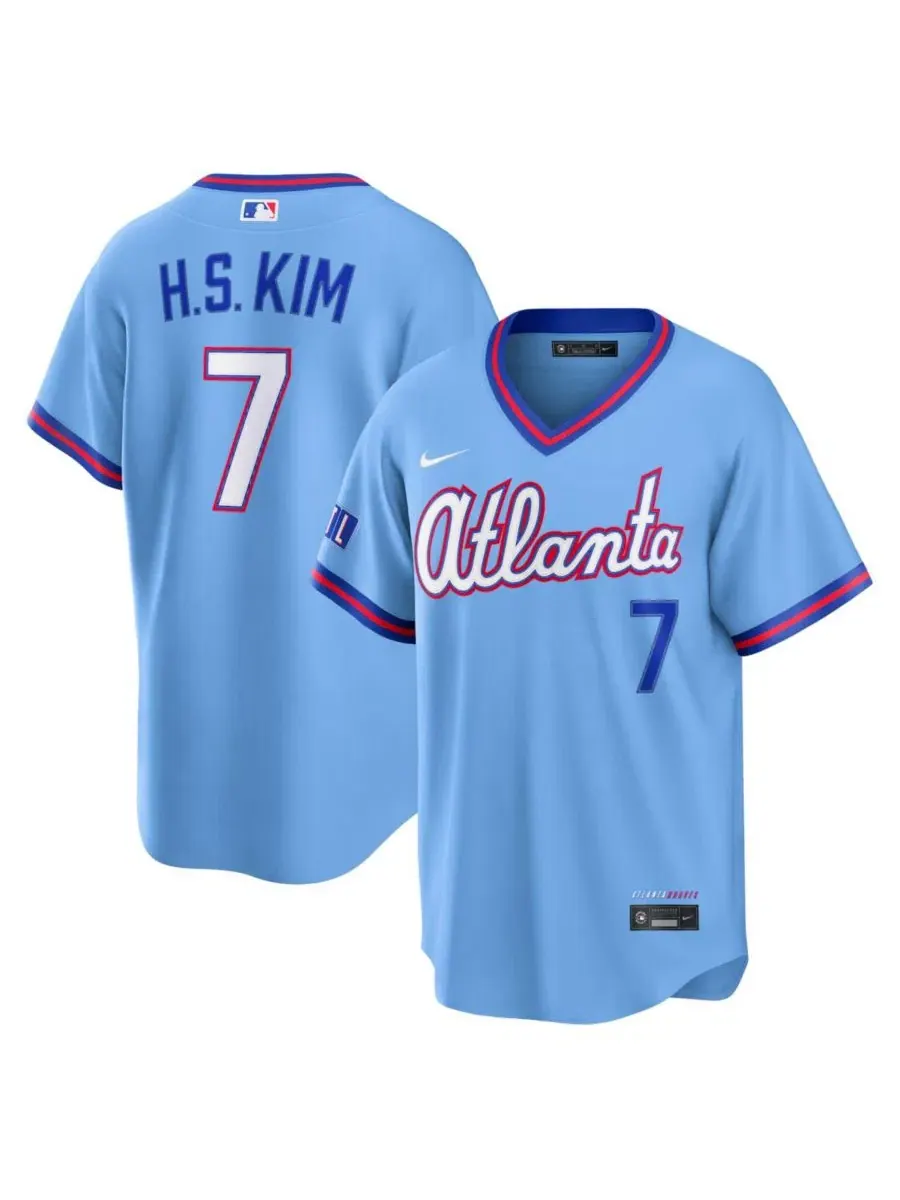 Мужская футболка с коротким рукавом Ha-Seong Kim Atlanta Braves 2026 City Connect Nike — изображение 1 из 6, синий