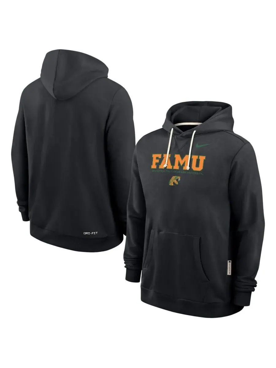 Nike Мужская черная толстовка Florida A&M Rattlers 2025 Sideline Standard Issue Dri-FIT — изображение 1 из 3, черный