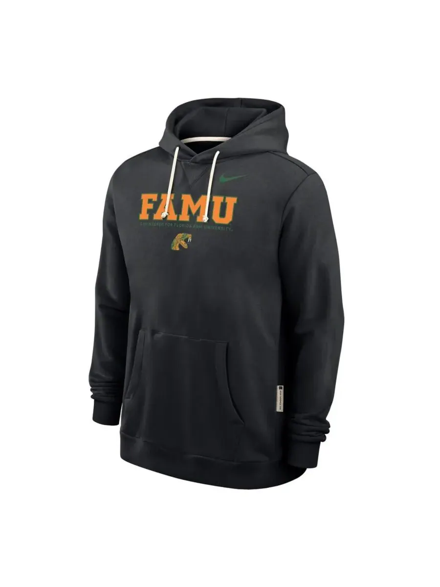 Nike Мужская черная толстовка Florida A&M Rattlers 2025 Sideline Standard Issue Dri-FIT — изображение 2 из 3, черный