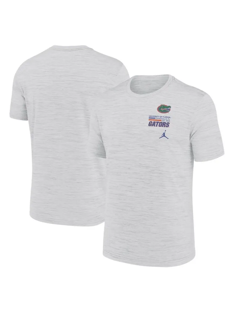 Jordan Мужская белая футболка Florida Gators Velocity Stacked Performance — изображение 1 из 3, белый