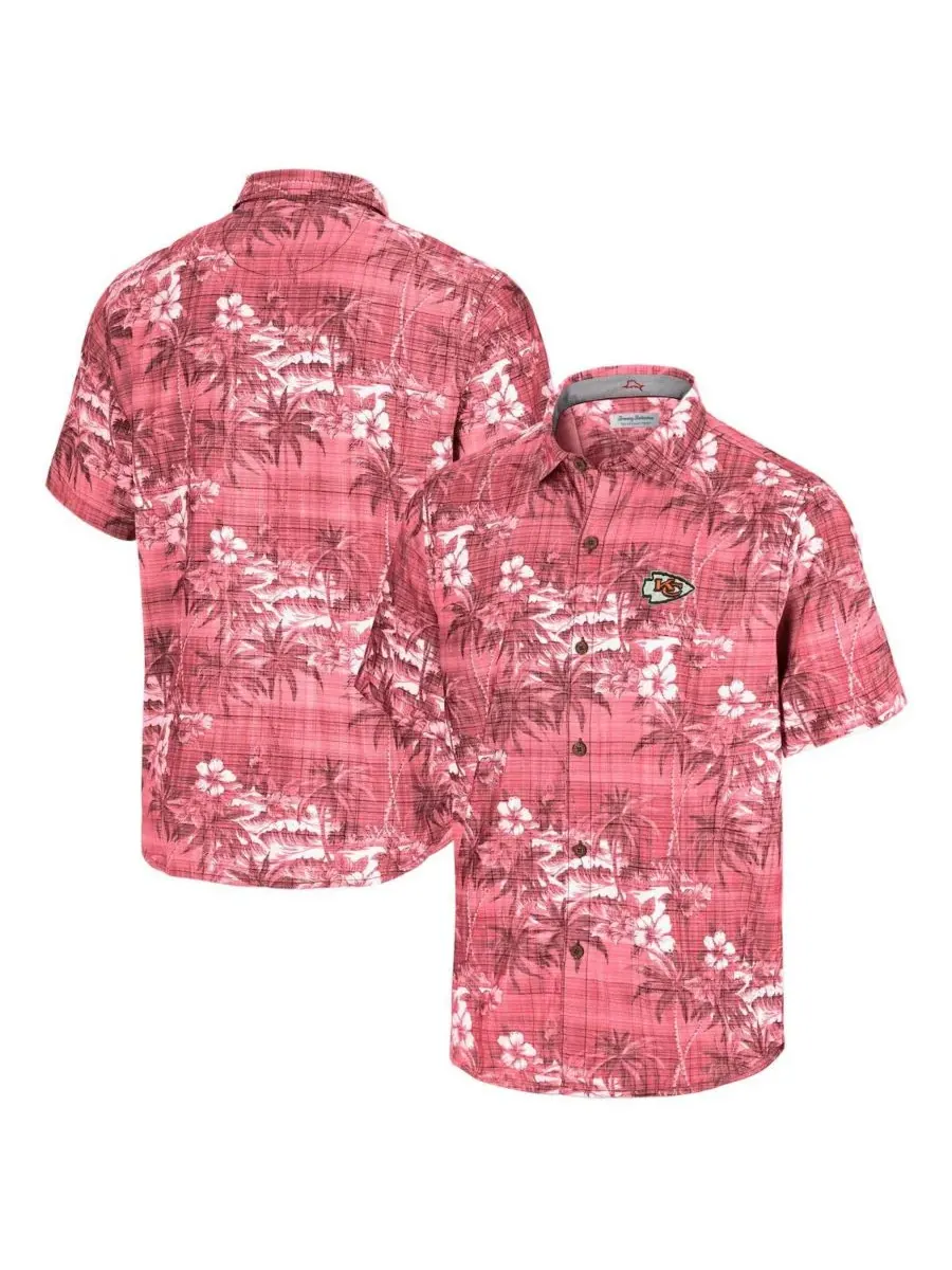 Tommy Bahama Мужская красная рубашка на пуговицах с символикой Kansas City Chiefs Coconut Point — изображение 1 из 3, красный