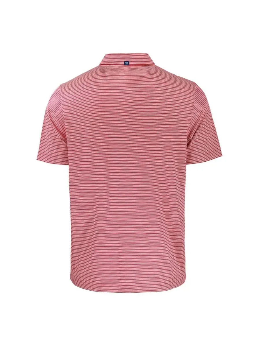 Cutter & Buck Мужская красно-белая поло-рубашка Cleveland Guardians Forge Eco Double Stripe Stretch — изображение 2 из 3