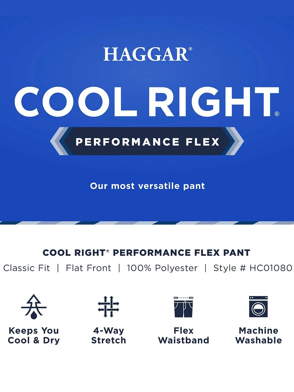 Брюки классического кроя cool right performance flex с плоским передом Haggar — 8