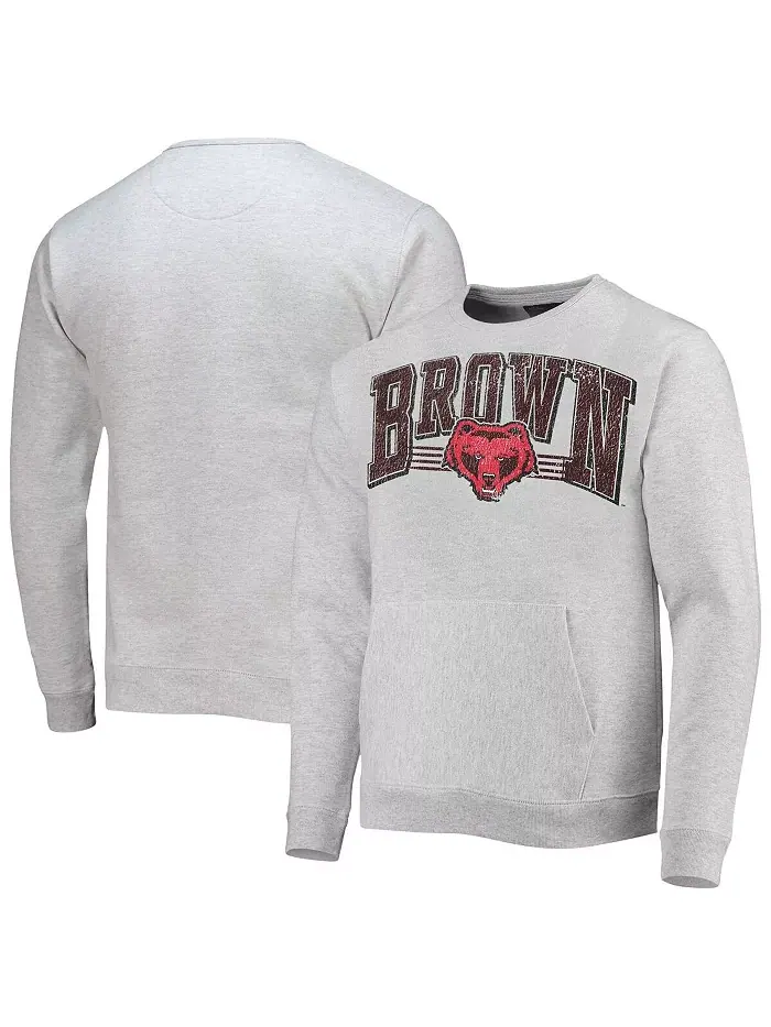 Мужская серо-бурая толстовка-пуловер с карманом для старшеклассника League Collegiate Wear — без цвета