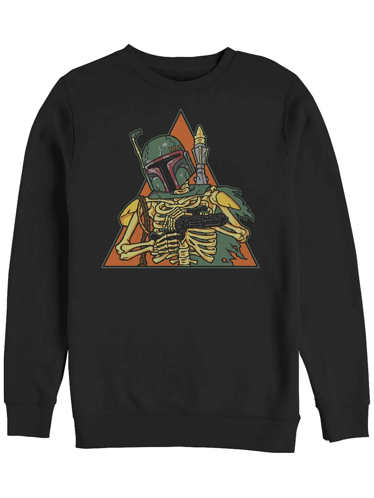 Мужской флисовый пуловер с круглым вырезом star wars skeleton boba Fifth Sun — изображение 1 из 1, черный
