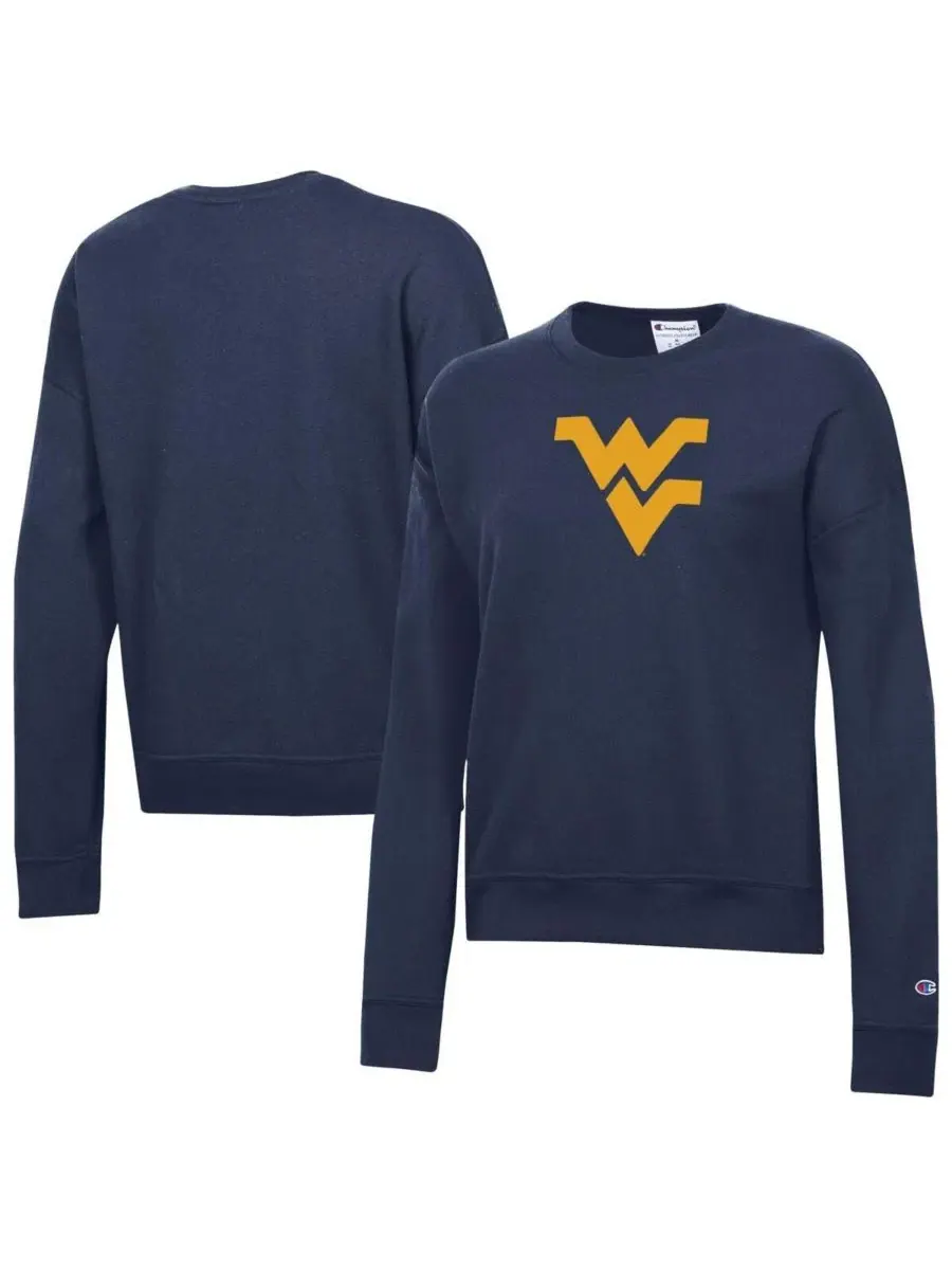 Свитшот женский с принтом Powerblend West Virginia Mountaineers Champion — изображение 1 из 3, темно-синий