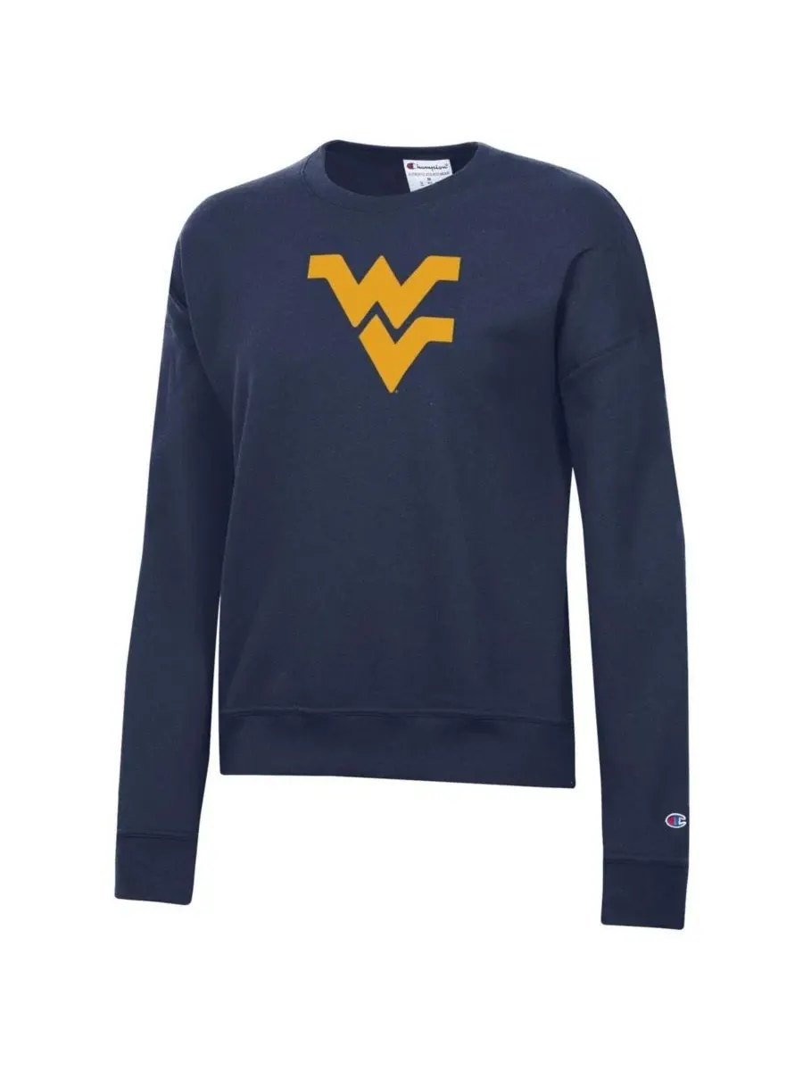 Свитшот женский с принтом Powerblend West Virginia Mountaineers Champion — изображение 2 из 3, темно-синий