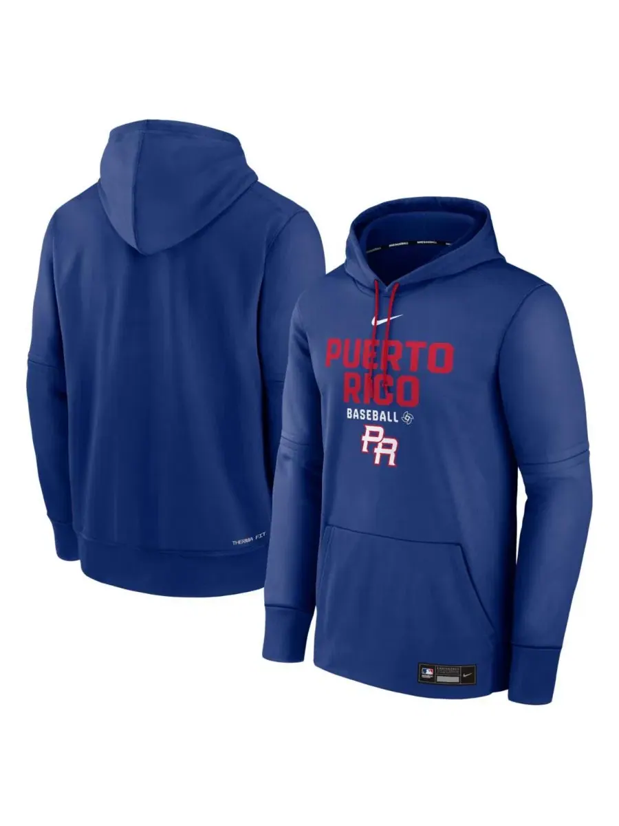 Худи Nike Therma с флисовой подкладкой, Puerto Rico Baseball 2026 WBC Nike — изображение 1 из 3, королевский