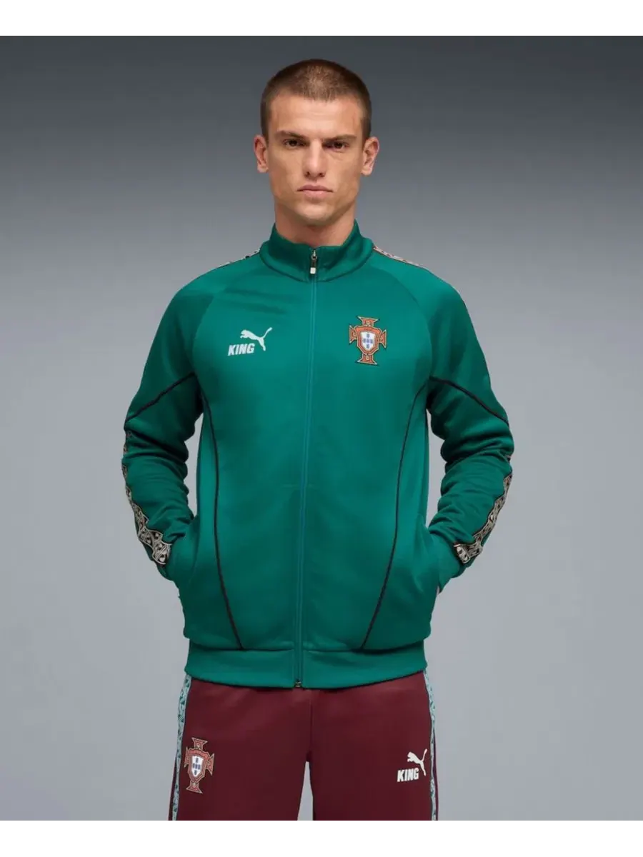 Куртка-бомбер с принтом King Anthem Portugal National Team Puma — изображение 3 из 5, зеленый
