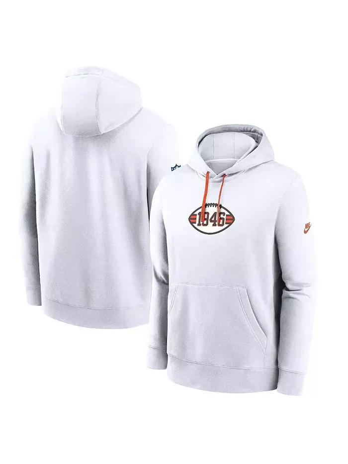Мужская белая толстовка с капюшоном Cleveland Browns 2023 Sideline Club Alternate Tri-Blend Nike — изображение 1 из 3