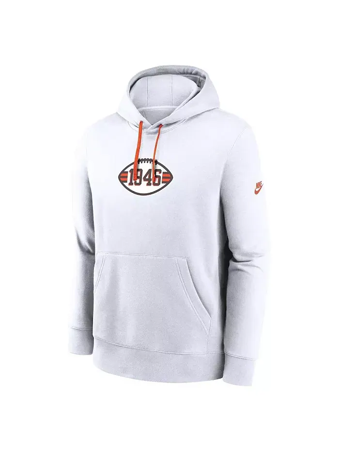 Мужская белая толстовка с капюшоном Cleveland Browns 2023 Sideline Club Alternate Tri-Blend Nike — изображение 3 из 3