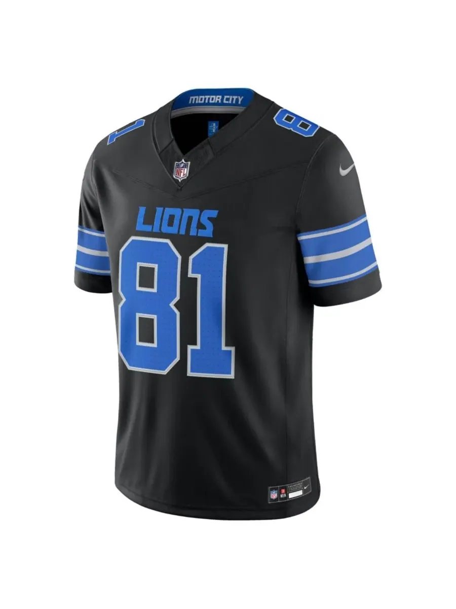 Мужская реплика джерси Nike Calvin Johnson Black Detroit Lions Alternate Vapor F.U.S.E. Stitched — изображение 2 из 3, черный
