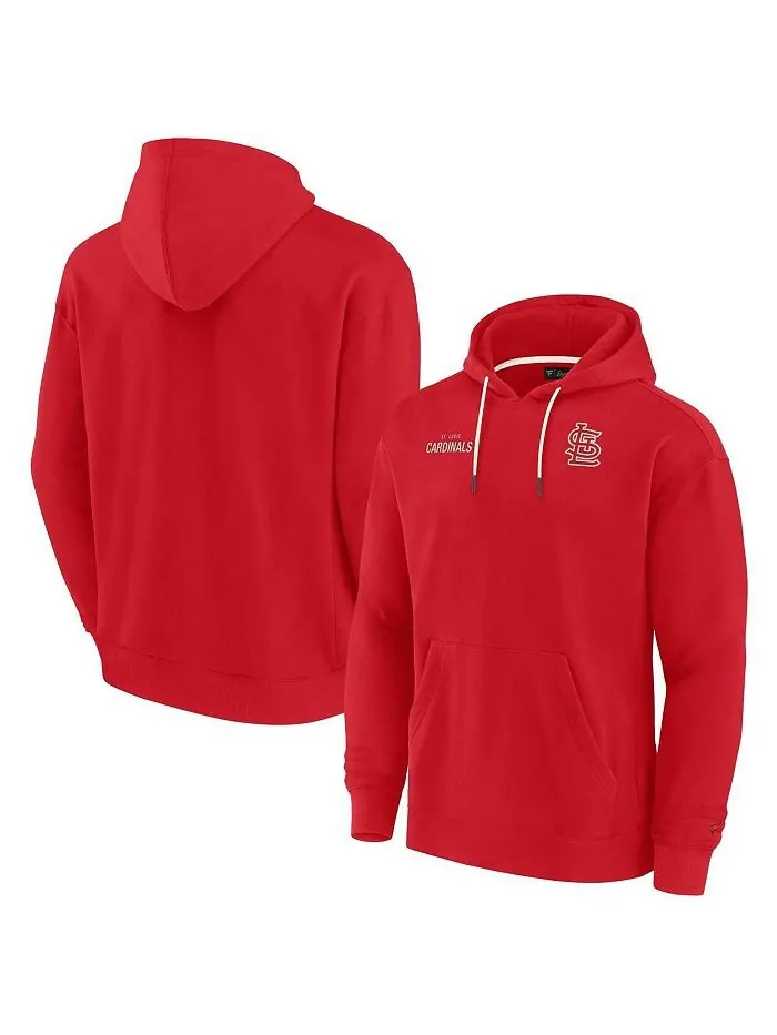 Мужской и женский красный супермягкий флисовый пуловер с капюшоном St. Louis Cardinals Fanatics — изображение 1 из 3
