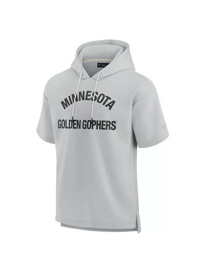 Мужская и женская серая толстовка Minnesota Golden Gophers с коротким рукавом из супермягкого флиса — изображение 3 из 3