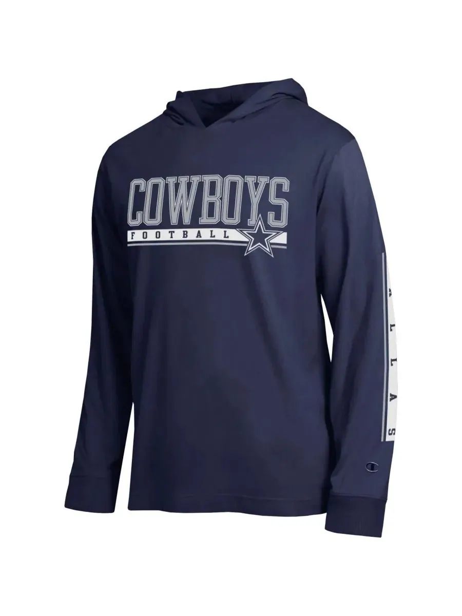 Футболка с капюшоном и длинным рукавом с принтом All-Star Dallas Cowboys Champion — изображение 2 из 3