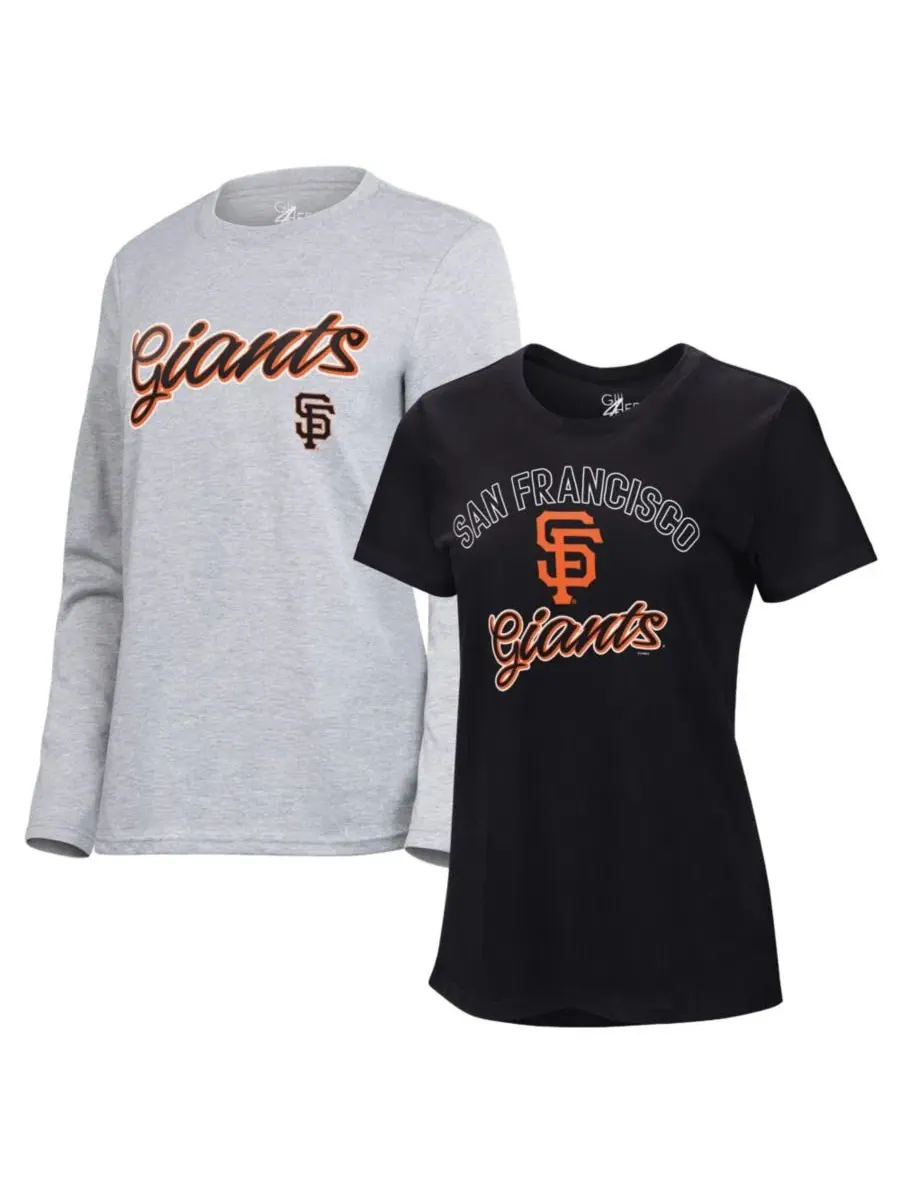 Комплект футболок с принтом San Francisco Giants G-III 4Her by Carl Banks — изображение 1 из 5, черный серый