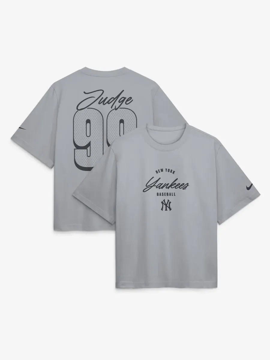 Футболка Nike с принтом New York Yankees, модель Aaron Judge — изображение 1 из 3, серый