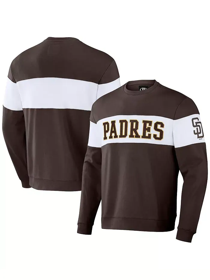 Мужской поло-свитшот Darius Rucker Collection by Brown в полоску San Diego Padres Fanatics — изображение 1 из 3