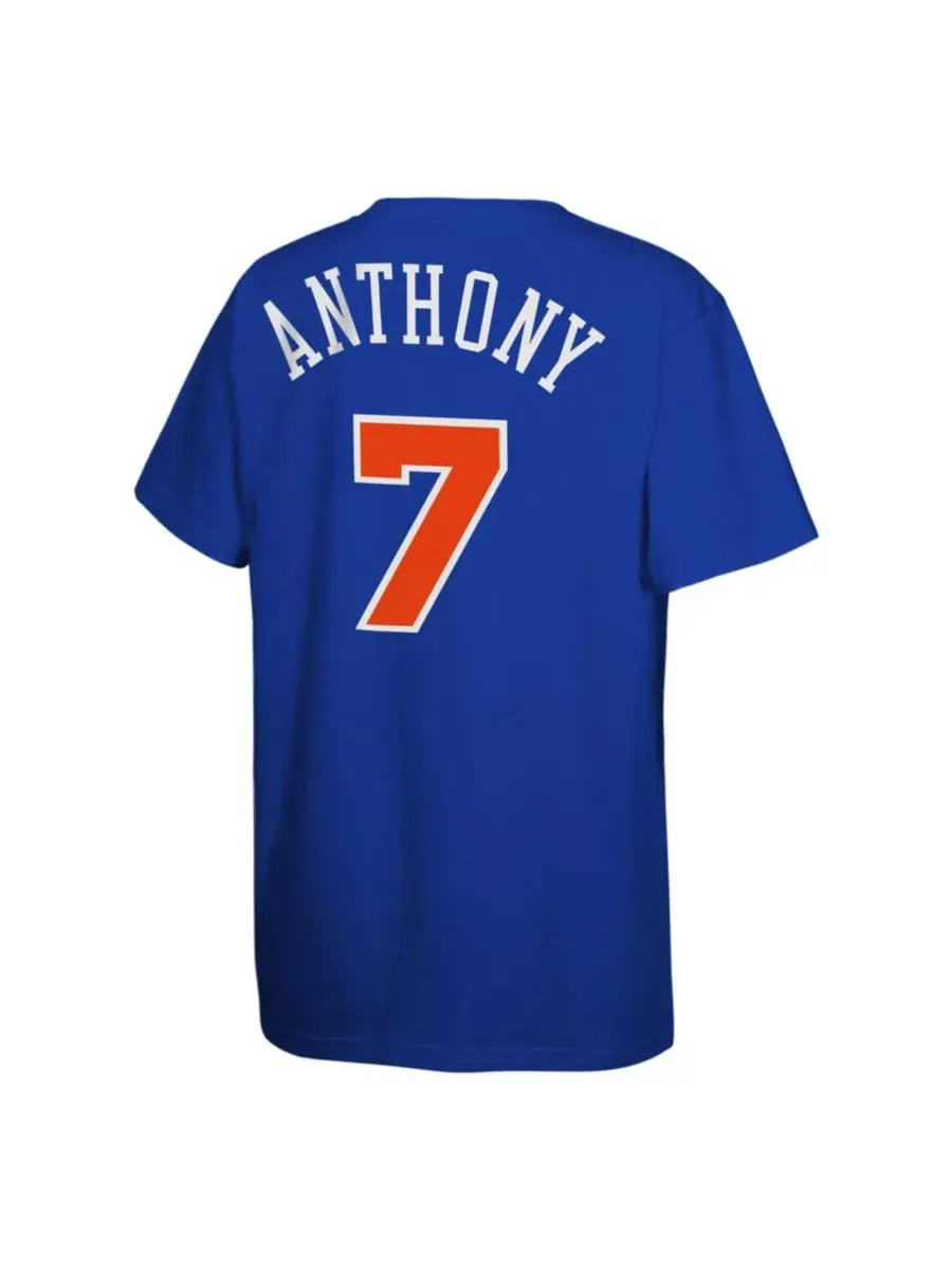 Футболка с именем и номером Кармело Энтони Mitchell & Ness — изображение 3 из 3, синий