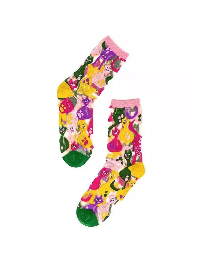 Женские прозрачные носки Dopamine Cats Sock Candy