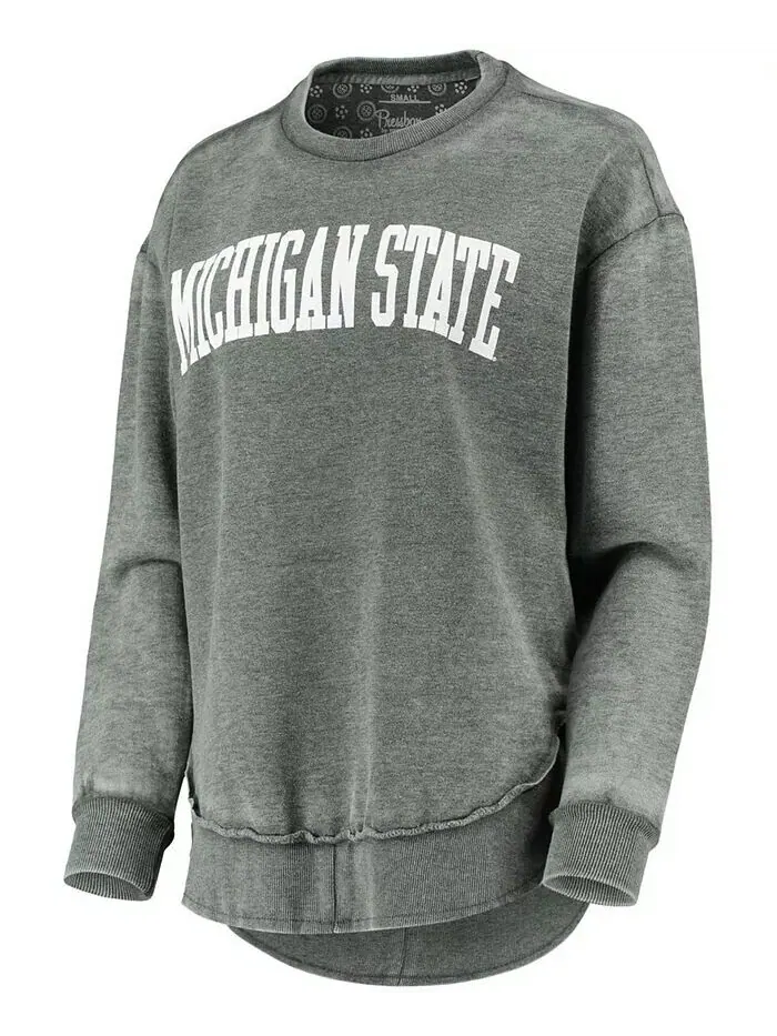 Зеленый женский свитшот-пуловер в винтажном стиле Michigan State Spartans Pressbox — изображение 2 из 3