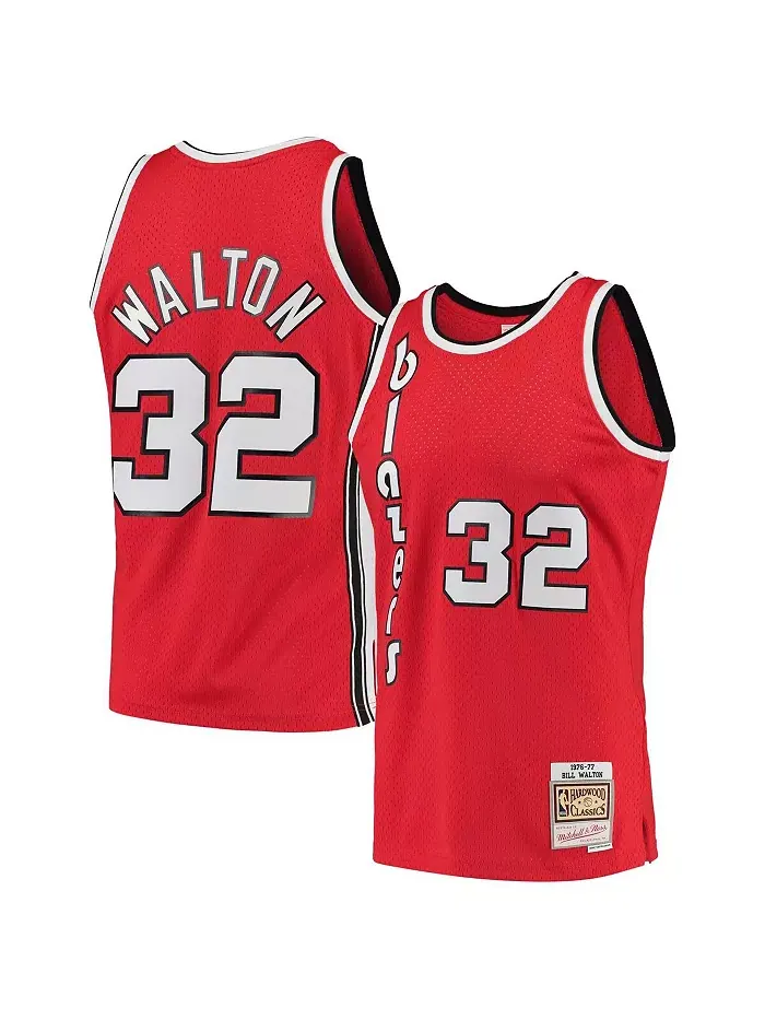Мужская баскетбольная майка Bill Walton Red Portland Trail Blazers 1976-77 Hardwood Classics — изображение 1 из 3